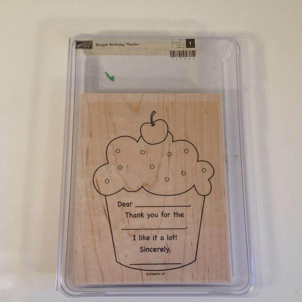 Stampin’ Up!  Simple Birthday Thanks Set of 1 Tag New Open Box #111546 Mounted